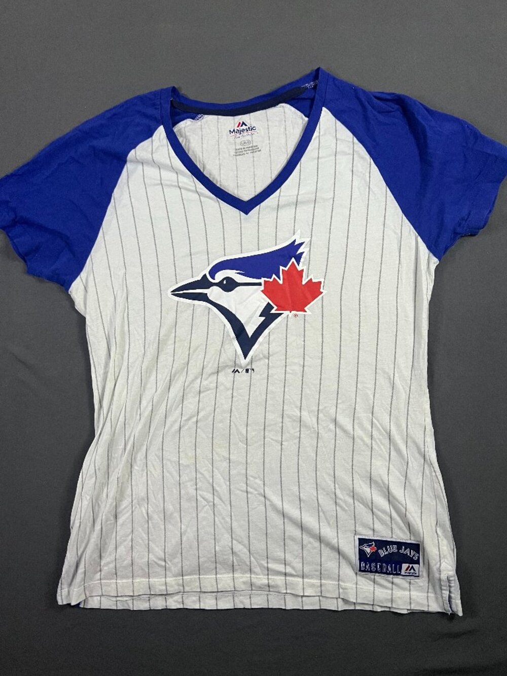 Blue Jays Women’s Doll Shirt Top Jersey Majestic Size Large MLB Baseball Collect
